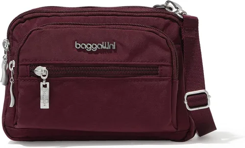 Vista 15 de Baggallini Bolsa cruzada pequeña con triple cremallera para mujer, 8 x 6 pulgadas, ligera, convertible