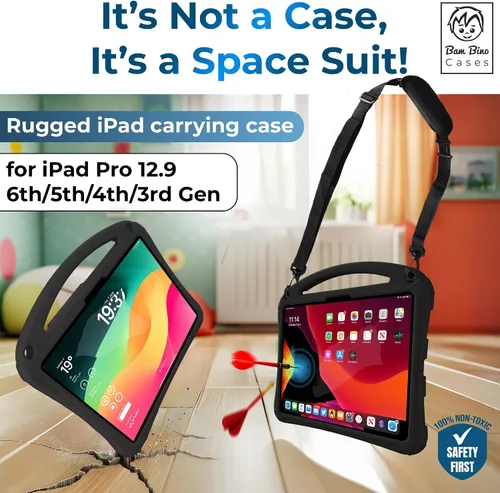 Vista 3 de Bam Bino Space Suit Kids - Funda para iPad Pro de 12.9 pulgadas, modelos de 3ª/4ª/5ª/6ª generación (2018-2022)