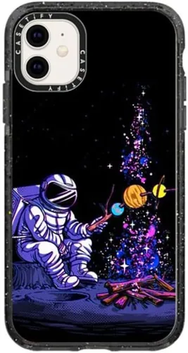Vista 140 de Funda Impact de CASETiFY para iPhone 11 - Tiempo A Solas de Esther Kim - Negro Claro