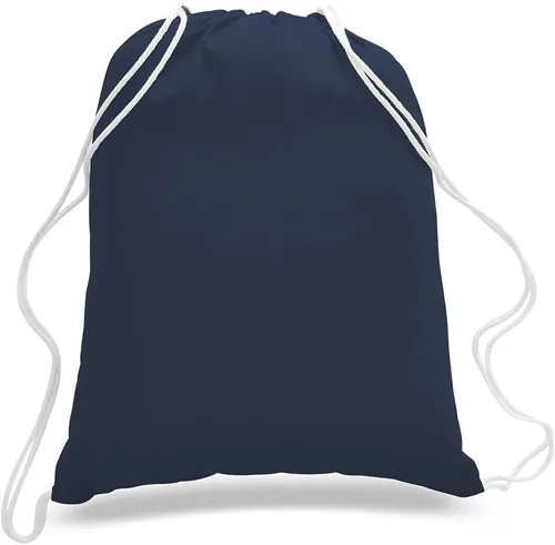 Vista 5 de ToteBagFactory Paquete de 6 mochilas de lona de algodón con cordón: blanco, liso, tela reutilizable, 14 pulgadas de ancho x 18 pulgadas de alto