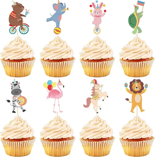 Vista 23 de 48 piezas de decoración de cupcakes de dinosaurio rugido dinosaurio decoración de pastel de cumpleaños para temática de dinosaurio, suministros