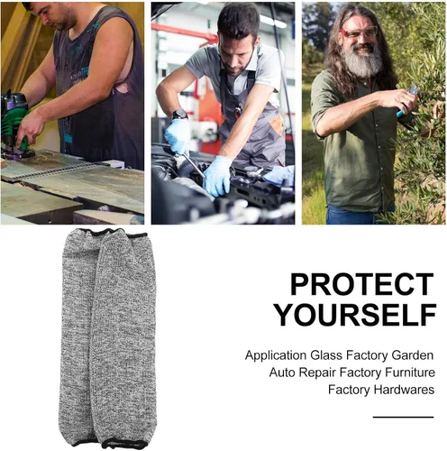 Vista 7 de Manga de brazo resistente a los cortes Protector de antebrazo Hppe Protector de brazo de seguridad de alto rendimiento 15.7 in Par Manga protectora