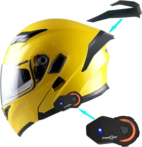 Vista 10 de 1Storm Casco modular de cara completa para motocicleta con doble visera abatible, protector solar: HB89