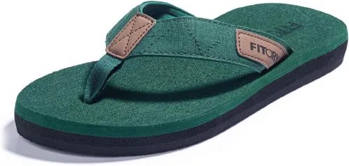 Vista 10 de Fitory - Sandalias de playa tipo flip-flops (de meter) para hombre, zapatillas cómodas Negro 2