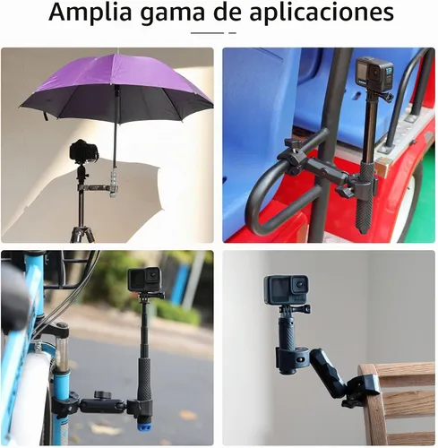 Vista 5 de SOONSUN - Soporte de doble abrazadera, abrazadera para sombrilla para silla