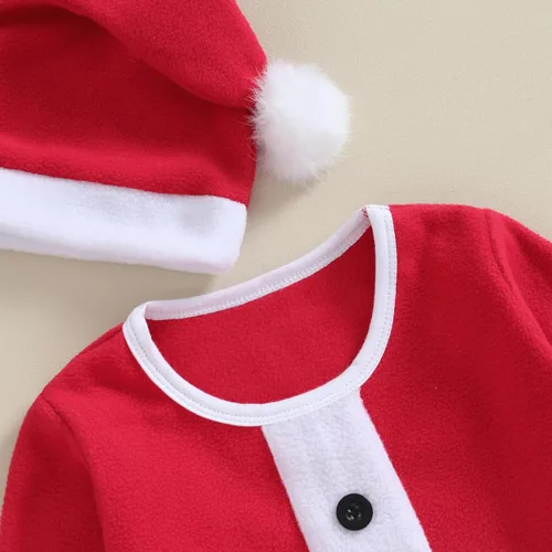 Vista 2 de Rarjuiey Disfraces de Navidad para bebé, niño y niña, ropa de Navidad de manga larga para cosplay, monstruo verde de Papá Noel