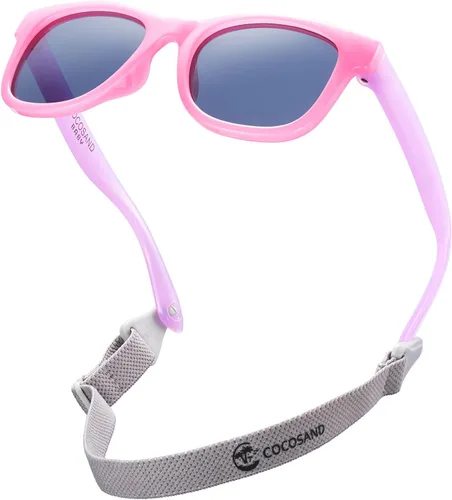 Vista 22 de COCOSAND Flexible Polarized Baby Sunglasses with Strap Beige