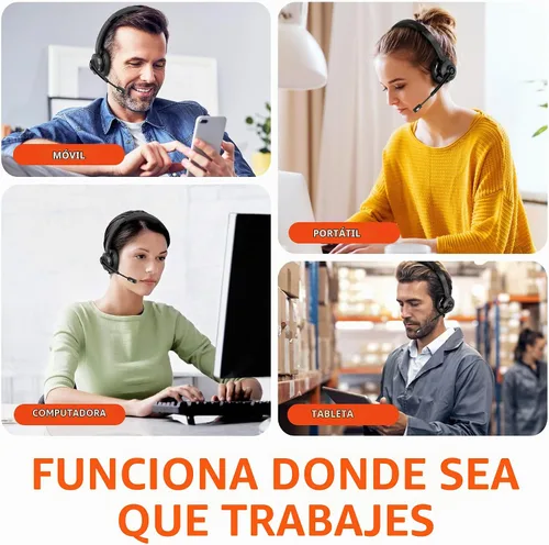 Vista 7 de Delton Auriculares de computadora Bluetooth 30X con micrófono