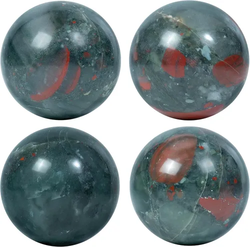 Vista 4 de ZAICUS Bola de esfera de piedra de sangre africana con soporte de metal, bola de piedras preciosas para brujería y bolas decorativas, escultura