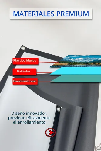 Vista 3 de Pantalla de proyector con soporte para exteriores de 60 pulgadas, 4K HD de 1.5, pantalla de película resistente a las arrugas, ángulo de visión