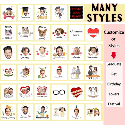Vista 2 de Tatuajes temporales personalizados con foto y nombre, logotipo personalizado para adultos, niños, mujeres, hombres, regalo de boda, cumpleaños