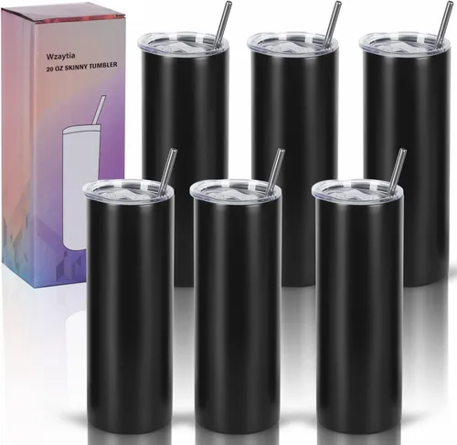 Vista 7 de Paquete de 4 vasos delgados de 20 onzas, juego de vasos delgados de acero inoxidable en caja de regalo individual, 20 onzas de capacidad, vaso