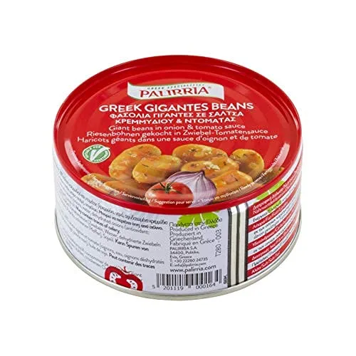 Vista 4 de Palirria Hojas de uva rellenas griegas, Dolmas dulces y picantes, frijoles gigantes griegos, okra griega, paquete de 4