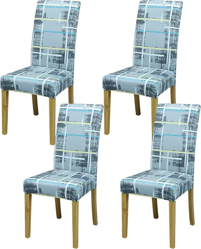 Vista 102 de Fundas para Sillas de Comedor, Juego de Fundas para Sillas de Comedor de 4 Piezas, Fundas Elásticas para Sillas de Cocina, Fundas para Sillas