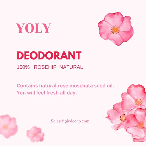 Vista 4 de Yoly Deoderant Rosa Mosqueta Antitranspirante, protección contra olores, fresco todo el día (2.53 onzas líquidas/paquete de 1)