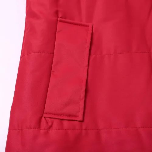 Vista 4 de Chaqueta acolchada para mujer, abrigo de invierno con cremallera, cuello en V, térmico, cálido, con botones, color sólido, abrigos con capucha