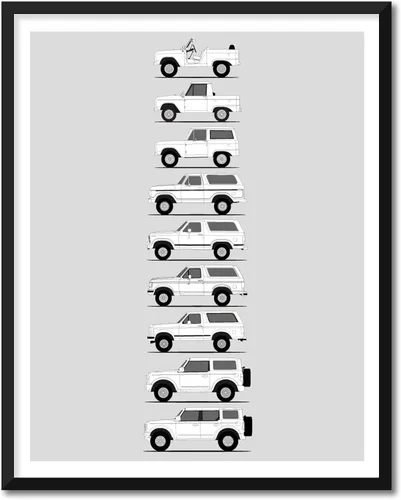 Vista 10 de Idea Network Póster hecho a mano compatible con Ford Print Wall Art Decoración hecha a mano de lo mejor de las generaciones de Ford, Historia Ford