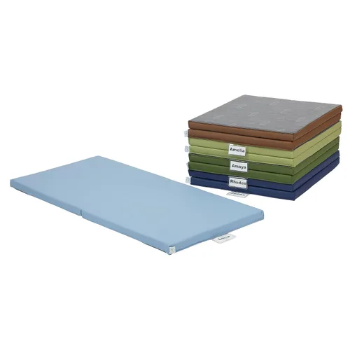 Vista 13 de ECR4Kids SoftZone - Alfombrillas plegables para reposo, diseño de arco iris, colchoneta para dormir, contemporánea, 5 piezas Contemporáneo