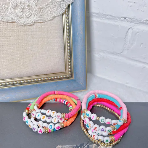 Vista 5 de 9 pulseras de mercancía cantante de la amistad, regalo de joyería para amantes de la música, fanáticos de la música-A, Acrílico, No es una piedra
