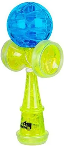 Vista 6 de Duncan Juguetes antorcha Kendama juguete iluminado, verde y azul Base iluminada y Tama, policarbonato de alto impacto, anillos de copa extraíbles