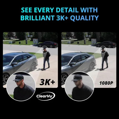 Vista 2 de Defender Guard Pro 3K Plus Dual Lens PTZ WiFi 6/Cámara de seguridad Bluetooth, cámaras de alimentación enchufables para seguridad en el hogar
