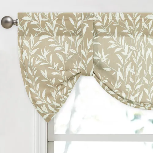 Vista 22 de VOGOL Cenefa floral negra para ventanas, patrón de pájaro, 52 x 18 pulgadas *Pájaro dorado
