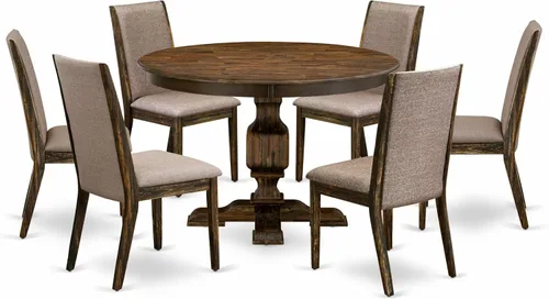 Vista 17 de East West Furniture F2LA7-716 Juego de comedor, mediano