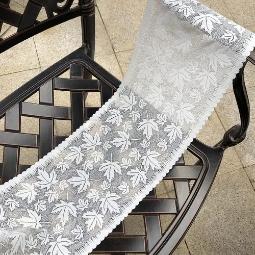 Vista 4 de Cinta de encaje elástico de 8 pulgadas de ancho para costura, ropa y manualidades de bricolaje, 5 yardas (9251 blanco)