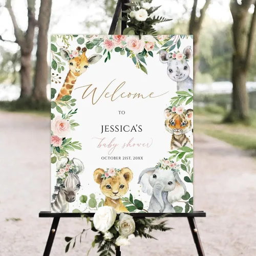 Vista 25 de Cartel de bienvenida de cactus para baby shower, suculenta baby shower