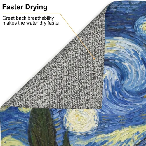 Vista 7 de Van Gogh Starry Sky Night Art - Tapete de secado de platos para encimera de cocina, 16 x 18 pulgadas