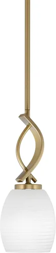 Vista 137 de Toltec Lighting Cavella Stem Colgado Mini colgante, acabado grafito, vidrio de muselina blanca de 4 pulgadas