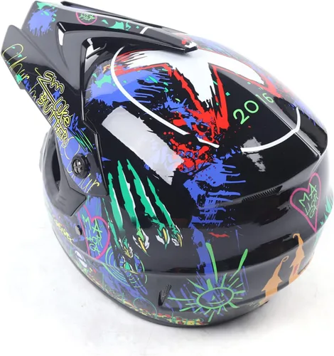 Vista 5 de Casco de motocross de seguridad para niños y jóvenes, casco de motocross ABS, transpirable, unisex, con gafas y guantes DOT, motocross, cuatrimoto