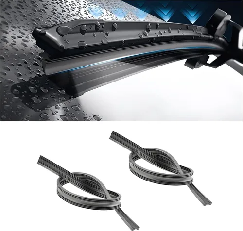 Vista 7 de 4 piezas de repuesto para limpiaparabrisas, tiras de goma ajustables para parabrisas de coche, tiras de silicona sin marco para ventanas, accesorios