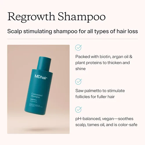 Vista 2 de Champú Regrowth para adelgazar el cabello con biotina, mujeres y hombres, 5 onzas, paquete de 3