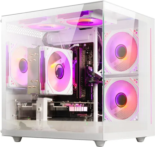 Vista 10 de suevery PC de escritorio preconstruido, computadora torre negra Negro