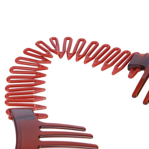 Vista 5 de Peines de plátano entrelazados elásticos y flexibles, pinzas flexibles para cola de caballo, accesorios para el cabello para mujeres y niñas, 2