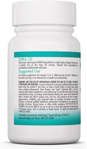 Vista 3 de Nutricology Dhea 10 mg comprimidos de liberación sostenida, 60