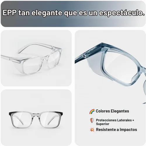 Vista 8 de Stoggles Lentes de seguridad con certificación Rectangular Z87.1, luz azul, lente de bloqueo UV, escudo superior y lateral, antivaho y elegantes
