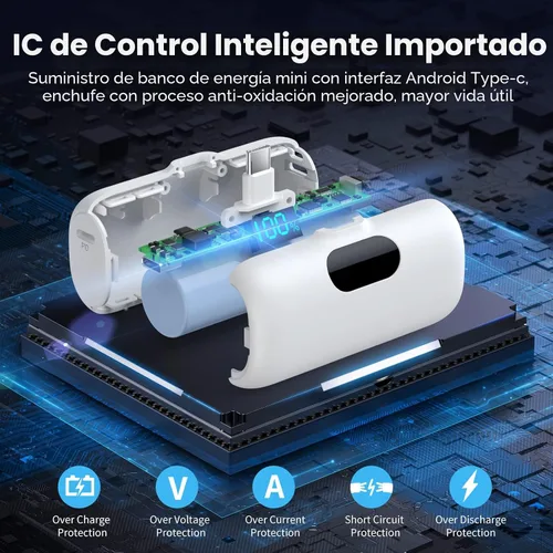 Vista 4 de [Paquete de 2] Cargador portátil para iPhone 17/16/15, Mini Power Bank 5000mAh PD USB C Cargador de teléfono portátil, Paquete de batería esencial