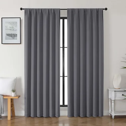 Vista 21 de Gwine Cortinas opacas para dormitorio, 54 pulgadas de largo, paneles de cortina de ventana con aislamiento térmico y reducción de ruido, cortinas