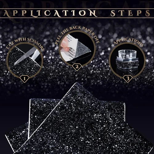 Vista 4 de Calcomanías de diamantes de imitación brillantes, diamantes de imitación para manualidades, calcomanías autoadhesivas para automóvil, decoración