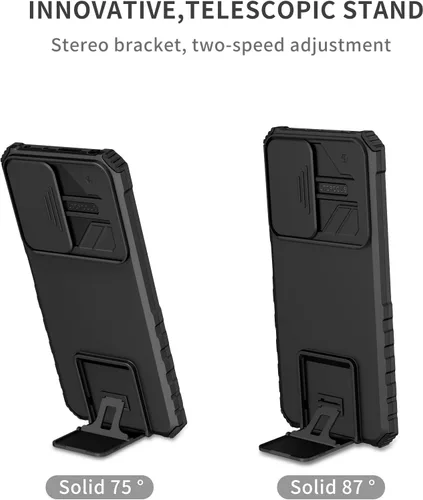 Vista 3 de Asuwish Funda de teléfono para Xiaomi Redmi Note 11 Pro 4G/5G con protector de pantalla de vidrio templado y cubierta de cámara deslizante Soporte