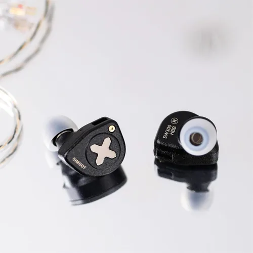 Vista 5 de Linsoul SIMGOT EW300 - Audífonos intrauditivos híbridos de alta fidelidad, 1DD+1Planar+1PZT, auriculares con cable IEM, auriculares