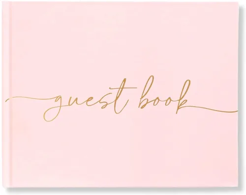 Vista 18 de Lamare Letrero de libro de invitados de boda - Libro de invitados de fotos para boda - Página en blanco Almendra