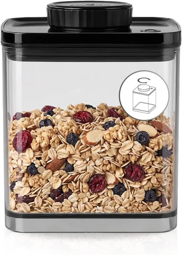 Vista 7 de Turn-N-Seal - Recipiente de café al vacío, no necesita bomba, 0.6 cuartos Recipiente hermético de almacenamiento de granos y granos con placa
