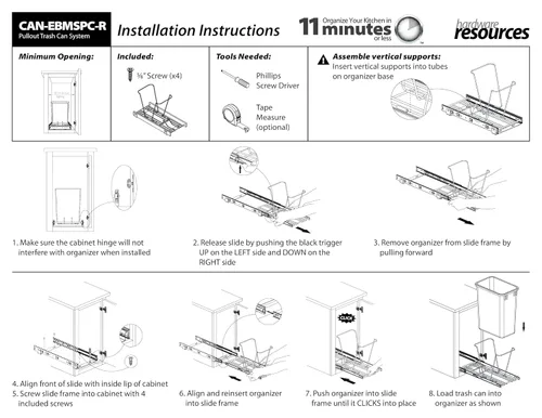Vista 5 de Hardware Resources Sistema de contenedores de residuos de extracción simple de 35 o 50 cuartos de galón, cromo pulido