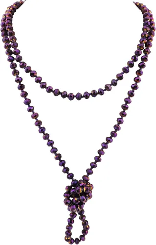 Vista 21 de Firstmeet Collar largo de cuentas de moda con nudo de cuerda, versátil, 60 pulgadas, joyería de disfraz para mujer Aqua Sky AB