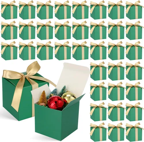 Vista 9 de Jutom 100 mini cajas de regalo, cajas de dulces extra pequeñas de papel con cinta dorada para el día de San Valentín, cumpleaños, boda, aniversario
