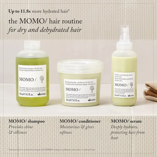 Vista 8 de Davines MOMO/Conditioner, Deep Moisturizing Formula for Dry or Dehydrated Hair - Hydrates & Detangles for Softness & Shine - Apricots Restores