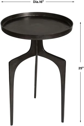 Vista 3 de Uttermost Kenna - Mesa decorativa de metal de bronce texturizado de 16 pulgadas de ancho